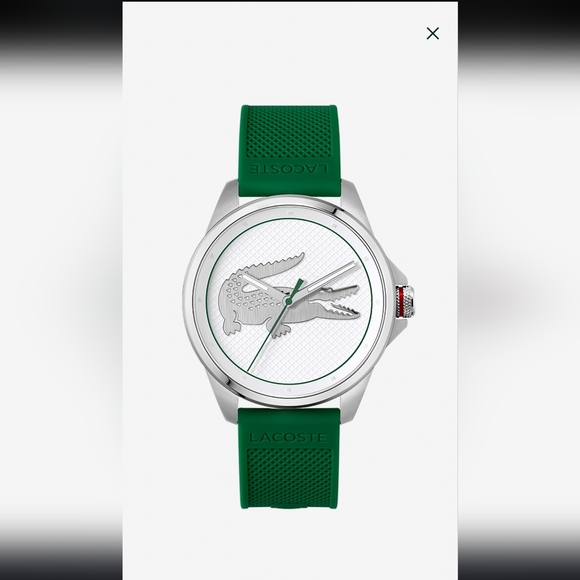 Men’s Lacoste Le Croc Green Silicone Strap - Picture 1 of 6